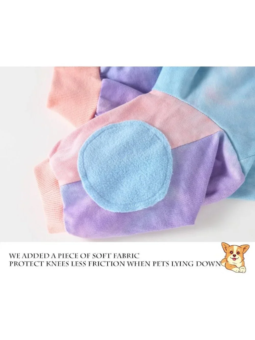 Colorful Tie Dye Dog T-Shirt - Soft, Stretchy, Breathable Pet Pajamas for Large